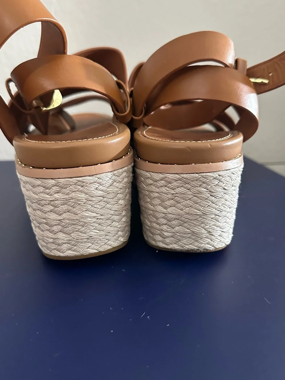 Fitflop Tan Leather Platform Espadrille Sandals